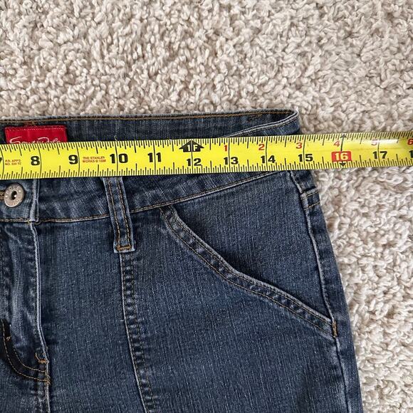 Southpole Womens Flare Jeans‎ Cargo Pockets Denim Stretch Dark Wash Blue Size 7 - Picture 14 of 16